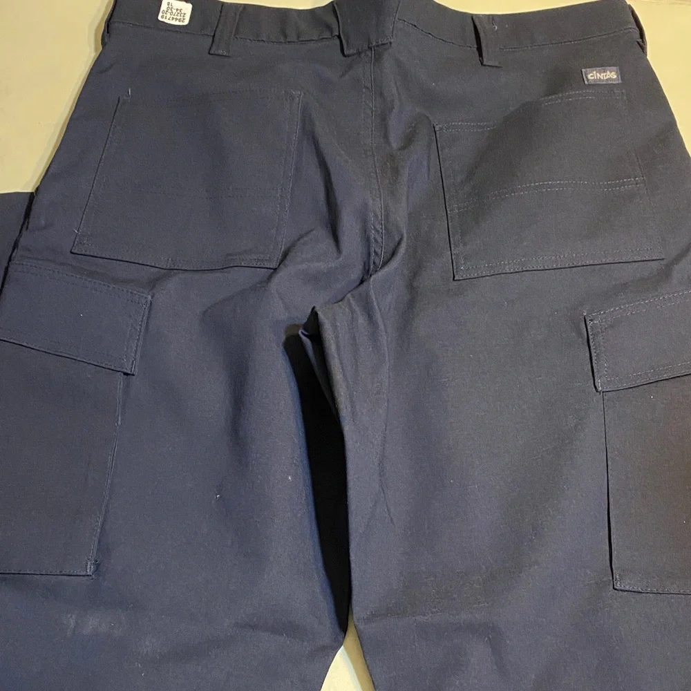 Cintas Navy Work Cargo Pants with Multiple Utility Pockets - Picture 4 of 4